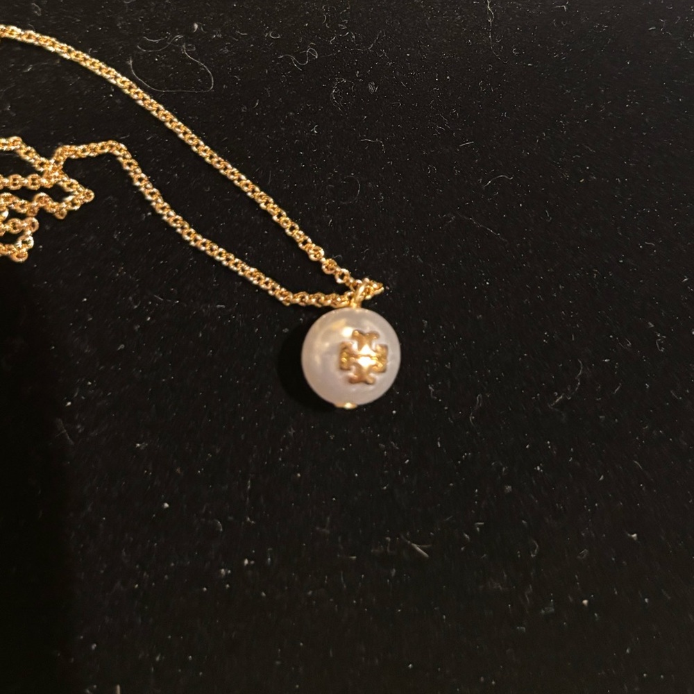 Tory Burch Gold Necklace with Pearl Pendant - Picture 2 of 4